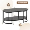 thumbnail image 3 of Costway White Marble Coffee Table Modern 2-Tier Center Table with Open Storage Shelf Black Marble Pattern, 3 of 10