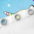 thumbnail image 4 of Unicorn Curtains Bedroom Living Room Light Blue And White Unicorn Black Out Curtains Kawaii Rainbow Unicorn Printed Curtains Drapes White Horse Stars Darkening Curtains 52"X84", 4 of 5