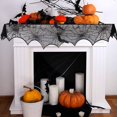 thumbnail image 4 of Halloween Fireplace Decorations Black Lace Spider Web Dining Table, 4 of 5