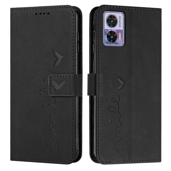 Compatible With Motorola Moto Edge 30 Neo Case Premium Leather Love Heart Pattern Kickstand Card Storage Flip Wallet Cover