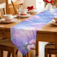 thumbnail image 2 of Purple Lavender Table Runner Linen Burlap Table Runner 90 Inches Long Spring Watercolor Country Wildflowers Dresser Scarves for Kitchen Island Coffee Dining Party Wedding Holiday Decor 13"x90", 2 of 8