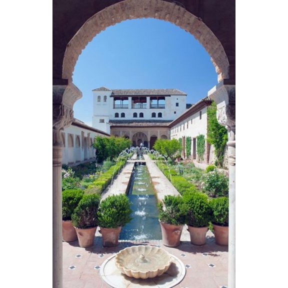 Palacio del Generalife Alhambra Granada Andalucia Spain Canvas Art - Rob Tilley  DanitaDelimont (19 x 29)