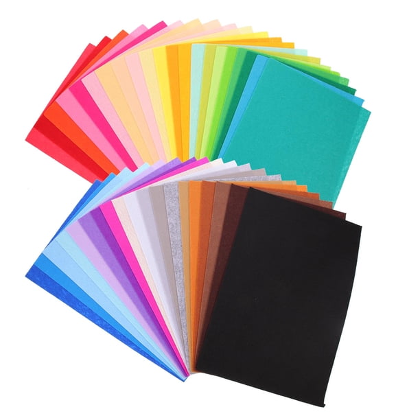 40 hojas de tela de fieltro de colores para manualidades, costura, patchwork y manualidades de fieltro.