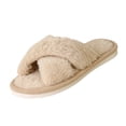 thumbnail image 2 of KEVCHE Womens Fuzzy Slippers ,Cross Band Foam Open Toe Soft House Shoes ,Anti-Slip Indoor Outdoor Comfortable Bedroom Slippers for Everyday Lounging, 2 of 9