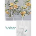 thumbnail image 3 of Yellow Rose Tie Up Curtains for Windows 63 Inch Length Balloon Curtains Kitchen Adjustable Balloon Window Shade Vintage Country Botanical Floral Vines Tie Up Valance Bathroom Curtain Window 42"x63", 3 of 6