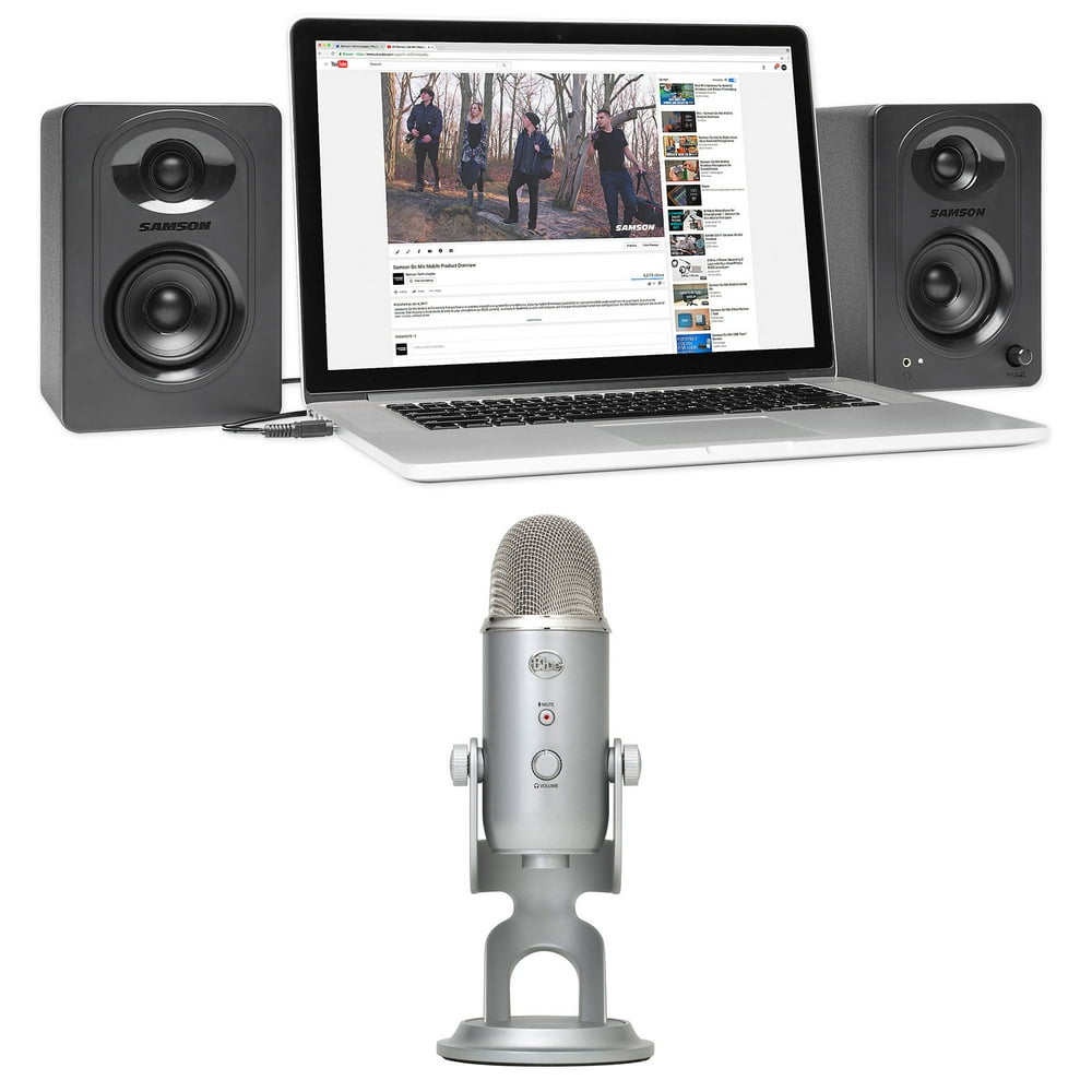 Blue Yeti Studio USB Recording Podcast Podcasting Microphone+(2) Samson
