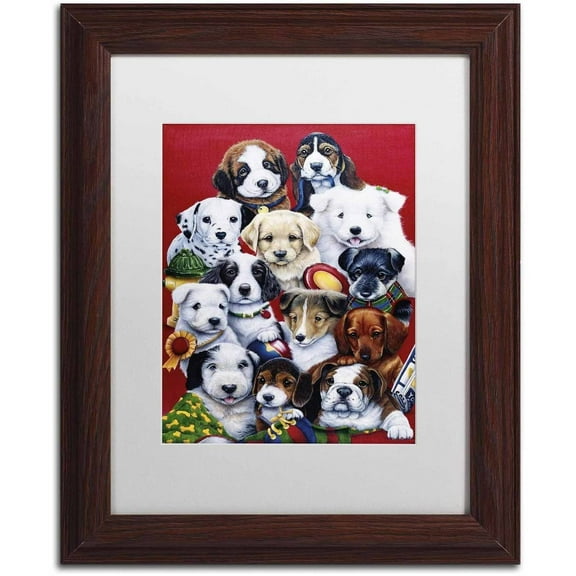 Trademark Fine Art 'Picture Day' Canvas Art by Jenny Newland, White Matte, Wood Frame