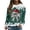 A-Green304, variant on Wxolcjlv Womens Bow Santa Hat Graphic Sweatshirts Long Sleeve Crew Neck Ribbed Knit Tops