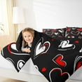 thumbnail image 4 of jejeloiu Modern Graffiti Art Bedding Comforter Set,Cute Loves Heart Twin Comforter Sets,Red White Black Bedding Set For Teens,Ultra Soft Home Decor Reversible,2 Pieces, 4 of 8