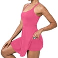 thumbnail image 1 of Tauxra Robe de Tennis Sans Manches pour Femmes, Unie, Décontractée, Encolure Dégagée, Robe de Yoga Anti-Scandale avec Short Intégré, Ensemble Jupe Crayon 2 Pcs, 1 of 6