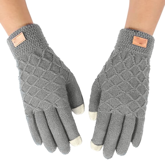 OJJCXA Womens Mens Gloves for Women Men Fleece Lined Thickened Knit Gloves Autumn Winter Warm Outdoor Riding Gloves