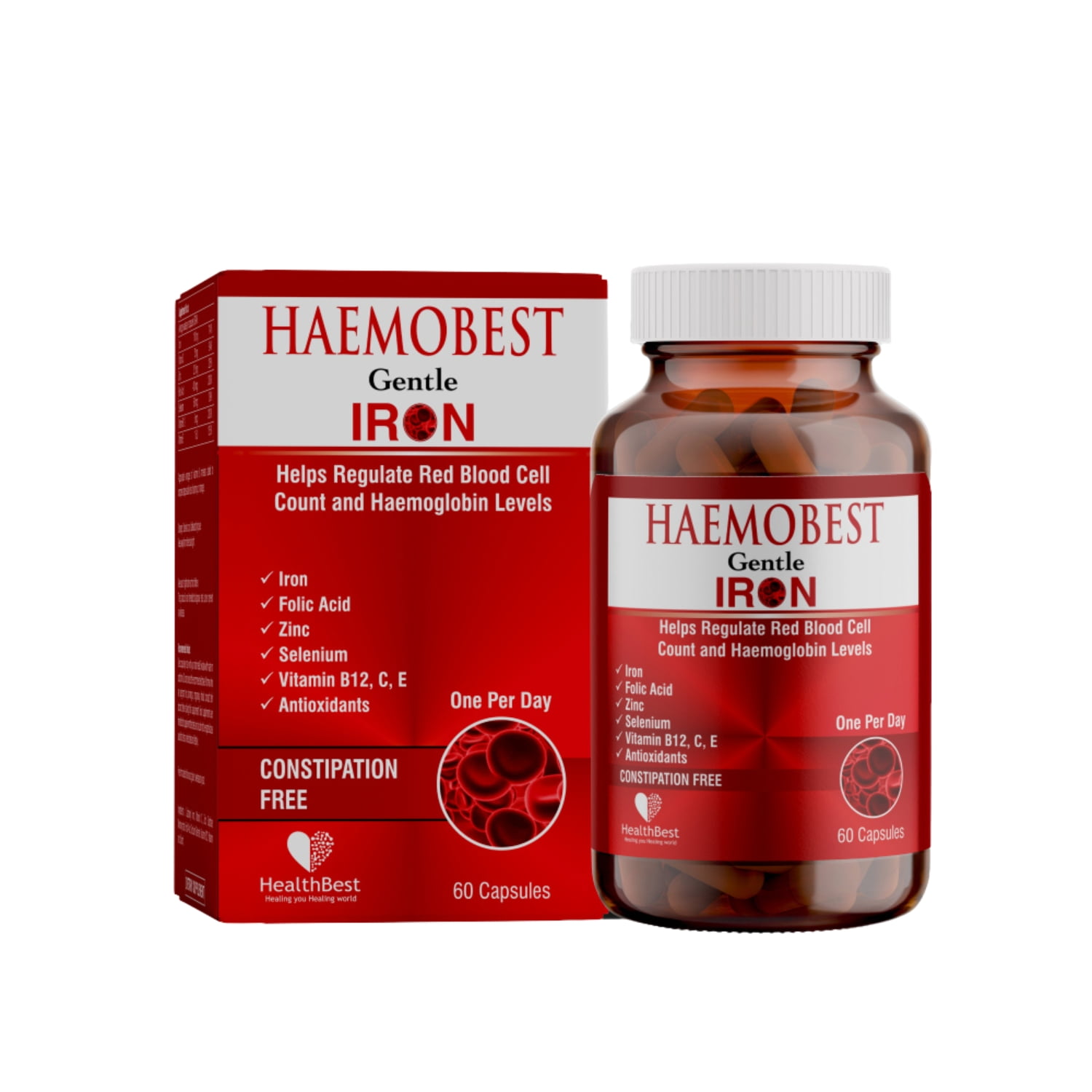 Healthbest Haemobest Capsules Iron Supplement for Adult 60 Capsules