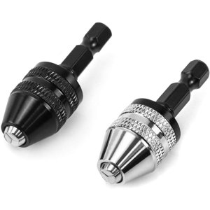 mini drill head, 1/4 "hexagonal quick-action drill head for cordless screwdrivers, span 0.3-6.5mm, 2 pieces