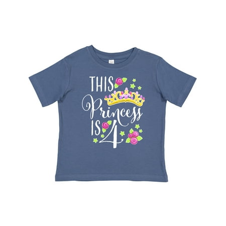 

Inktastic This Princess is Four- 4th Birthday Gift Toddler Toddler Girl T-Shirt