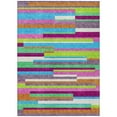 thumbnail image 2 of HomeRoots 613295 10 x 14 ft. Lavender, Orange & Lime Green Striped Washable Indoor & Outdoor Rectangle Area Rug, 2 of 5