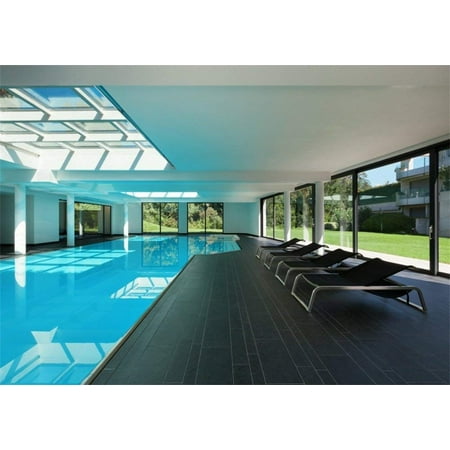 Abphoto 7x5ft Interior Swimming Pool Backdrop Black Beach