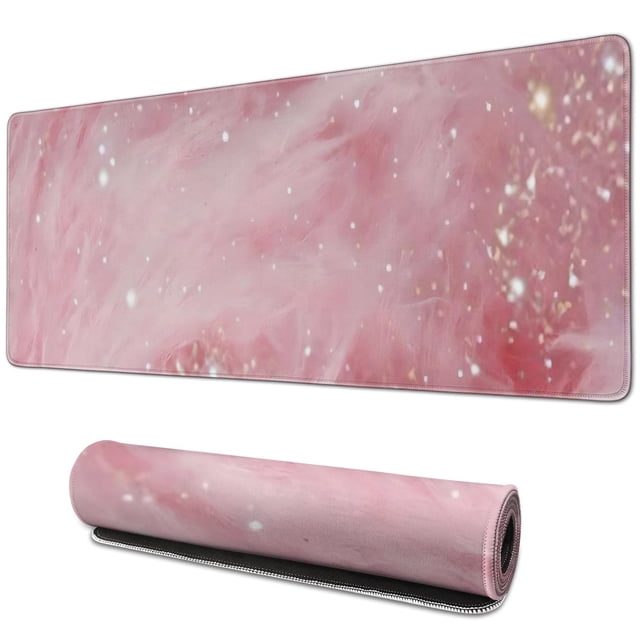 Supreme Comfort XXL Desk Pad & Pink Mouse Pad Combo - 31.5x11.8 Inch Desk Mat, Designed with 3 Tier Levels for Keyboard - Enhance Your Home Office Work