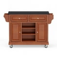 thumbnail image 3 of Glenwillow Home Kitchen Cart Cherry with Black Granite Top - Granite/Marble, 3 of 9