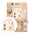 thumbnail image 1 of Junta ocupada para pequeños Habilidades motoras finas Juguetes Juguete sensorial de madera Piezas de bricolaje para desarrollar paciencia Setm R , puerta arqueada CUTICAT material de tablero ocupado, 1 of 8