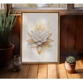 thumbnail image 2 of Set de 3 cuadros en lienzo con marco: Árbol de la Vida Dorado, Lotus Zen, Póster abstracto Ying Yang para sala, habitación de yoga, hotel y decoración del hogar con marco color madera, 2 of 6