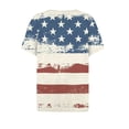 thumbnail image 5 of 4th of July Shirts for Women 3/4 Length Sleeve Patriotic Tops Dressy Casual Notch Neck Blouses 2024 USA Flag Star Stripes Printed Parade T Shirt, 5 of 5