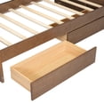 thumbnail image 4 of Twin Size Solid and Stable Wood Daybed with Upholstered Storage Shelves, USB Ports and 2 Drawers (Wood), 4 of 12