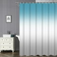 thumbnail image 3 of 84x72 Inch Ombre Blue to Grey Texture Waffle Shower Curtain Three Gradient Color Stripe Bathtub Curtain Modern Fashion Farmhouse Bath Curtain for Women Bathroom Decor Fabric with Hooks, 3 of 6