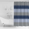 thumbnail image 2 of Blue Navy Grey Shower Curtain, 48" x 72", Geometric Medieval Waterproof Bathroom Curtain Washable Shower Curtain Set with 12 Hooks, 2 of 6