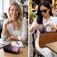 thumbnail image 4 of SEANATIVE Dual Compartment Eyeglasses Case Zipper Sunglasses Pouch Shockproof Lightweight Travel Eyewear Organizer Portable Glasses Pouch for Work Vacation Trips, Pink Cherry Blossom Black, 4 of 7