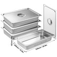 thumbnail image 5 of KFFKFF Set of 4 Hotel Pans, Full-Sized Anti-Jam Steam Pan with Cover, 0.8mm Thickness Stainless Steel Steam Table Pan, 4-Inch Depth Commercial Table Pan, Food Storage Pan, 5 of 9