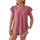 thumbnail image 1 of Blusa de Verano 2025 para Mujer, con Cuello en V, Volantes, Corta, Lunares, Holgada, Color Rosa, Talla XXL, 1 of 6