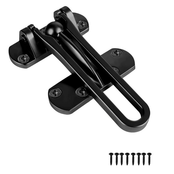 Clearance! beishanbush Door Reinforcement Lock Swing Bar Door Guard for Front and Inside Door Child Proof Door Stopper for Home Hotel Apartment Thicken Solid Aluminium Alloy One Size Black
