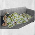 thumbnail image 6 of Cartoon Soft Flannel Fleece Throw Blanket, Frogs in Different Positions Funny Happy Expressions Faces Toads, Cozy Plush for Indoor and Outdoor Use, 50" x 70", Green Yellow Red, by Ambesonne, 6 of 6