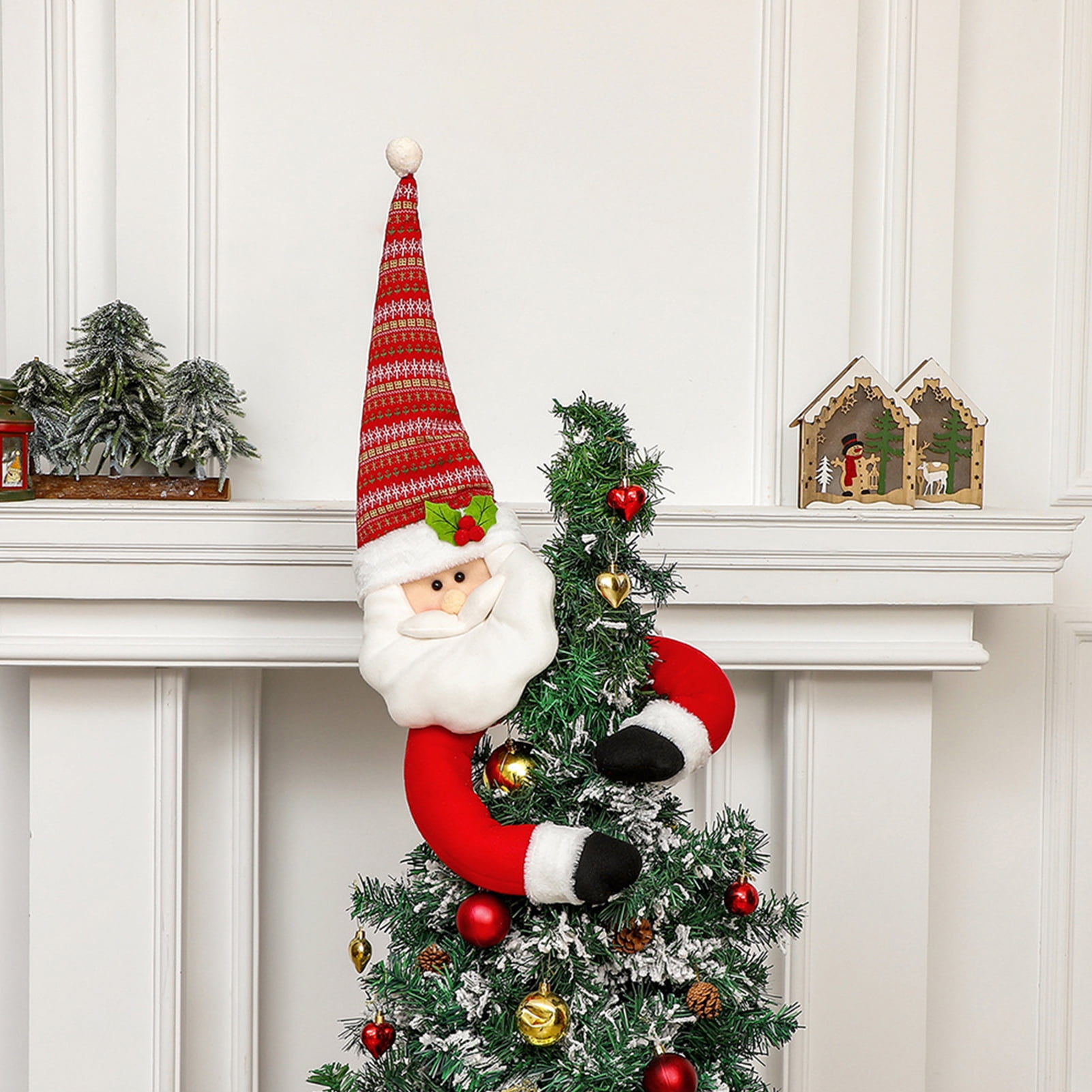 Lingouzi Christmas Tree Topper - Santa Claus Snowman Head, Arms and Legs  for Christmas Tree Decorations, Creative Christmas Tree Doll Topper for