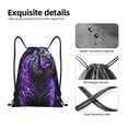 thumbnail image 4 of Gaeub Purple Plant White Tiger Drawstring Backpack Bag Sport Gym Sackpack Heavy Duty String Backpack for Men Women-Medium, 4 of 6