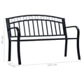 thumbnail image 6 of vidaXL Patio Bench 49.2" Black Steel, 6 of 9