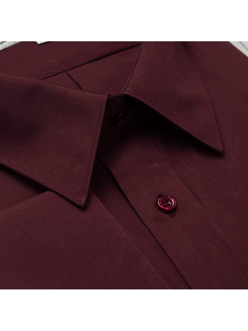 green emerald velvet dress Athletic Fit Dress Shirt in Burgundy