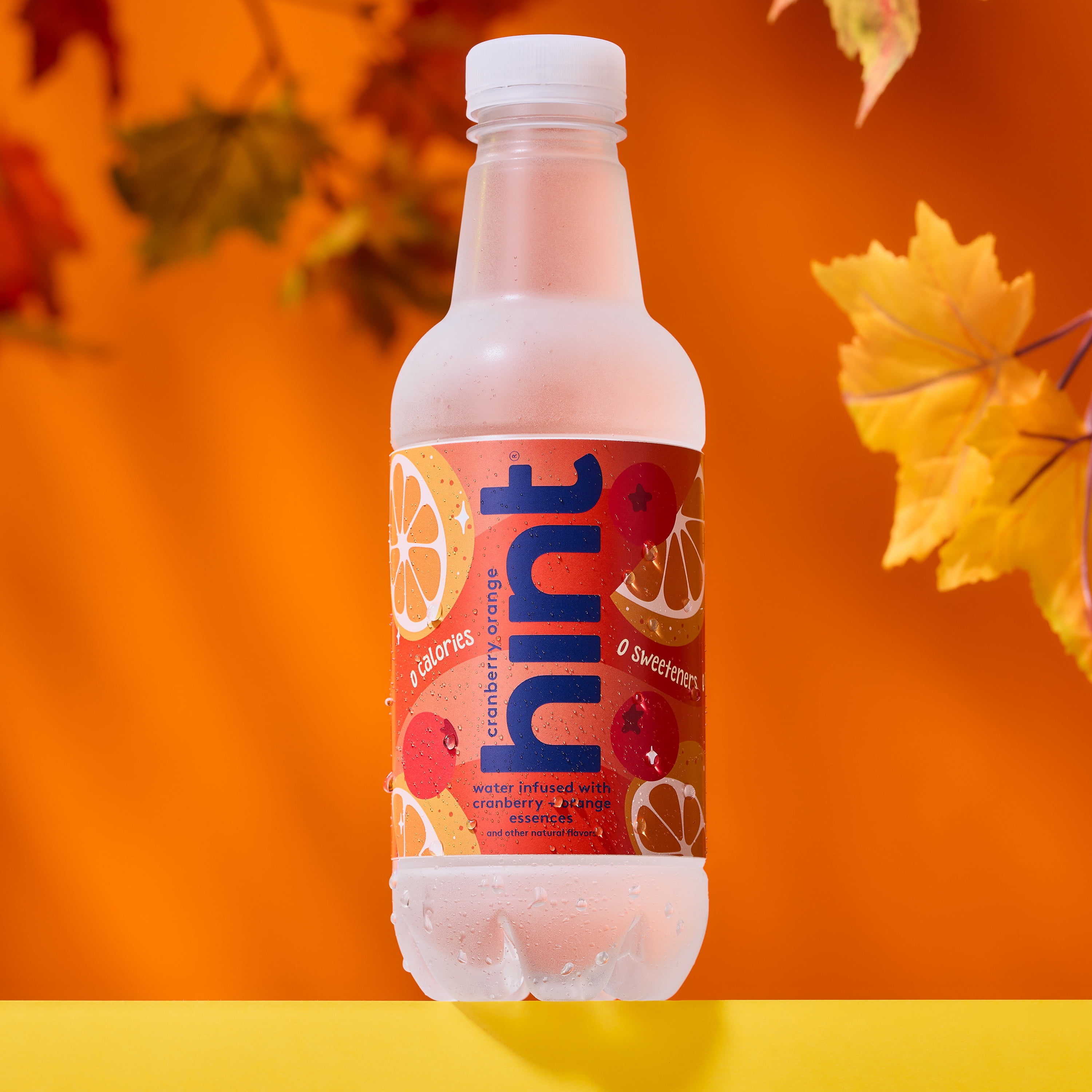 Hint Cranberry Orange Flavored Water, 16 fl oz, 12 Pack Plastic