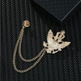 thumbnail image 4 of Broche de traje para hombre con borlas de diamantes y alas de corona de moda, accesorio sencillo que combina con todo, para abrigo y traje, 4 of 5