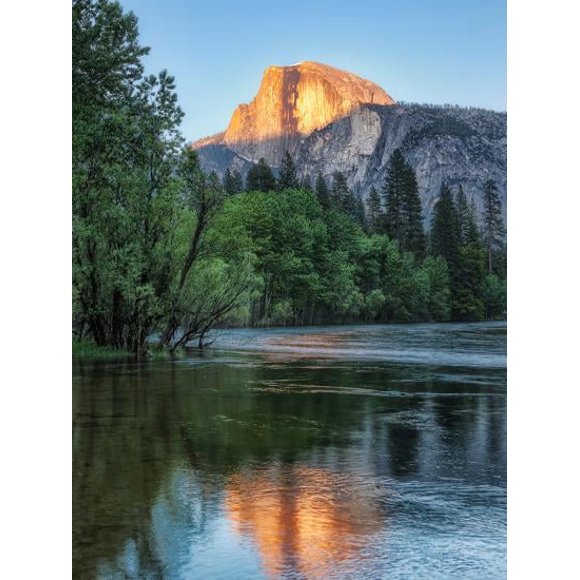 A NEW Half Dome Reflected in Merced River, Yosemite Valley, Yosemite National Park, California, USA Canvas Posters Framed/Unframed