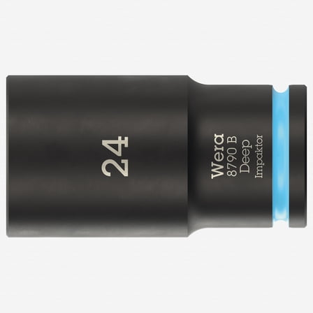 Wera 005563 Metric Impaktor Deep Socket, 3/8" Drive, 6-Point, 24 mm