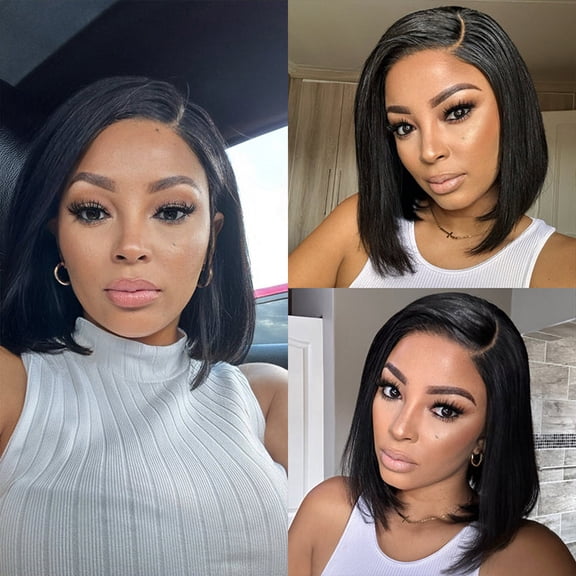 LUVME Nature Max Silky Bob Ear-to-Ear Glueless 13x6 Frontal HD Lace Bob Wig