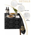 thumbnail image 5 of Black Golden Floral Suqare Tablecloth - 60 x 60 Inch, Modern Abstract Art Spring Flowers Waterproof & StainResistant Tablecloth, Washable Oil-proof Table Cover for Dining/Party/Wedding/Camping/Buffet, 5 of 9