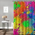 thumbnail image 2 of Awypu Home Bathtubs Bathroom Curtain Decoration Fun Splashing Splattered Paint Abstract Resembling Element Drop Wet Liquid Modern Red Beauty Waterproof Shower Curtain Multiple Sizes White, 2 of 7