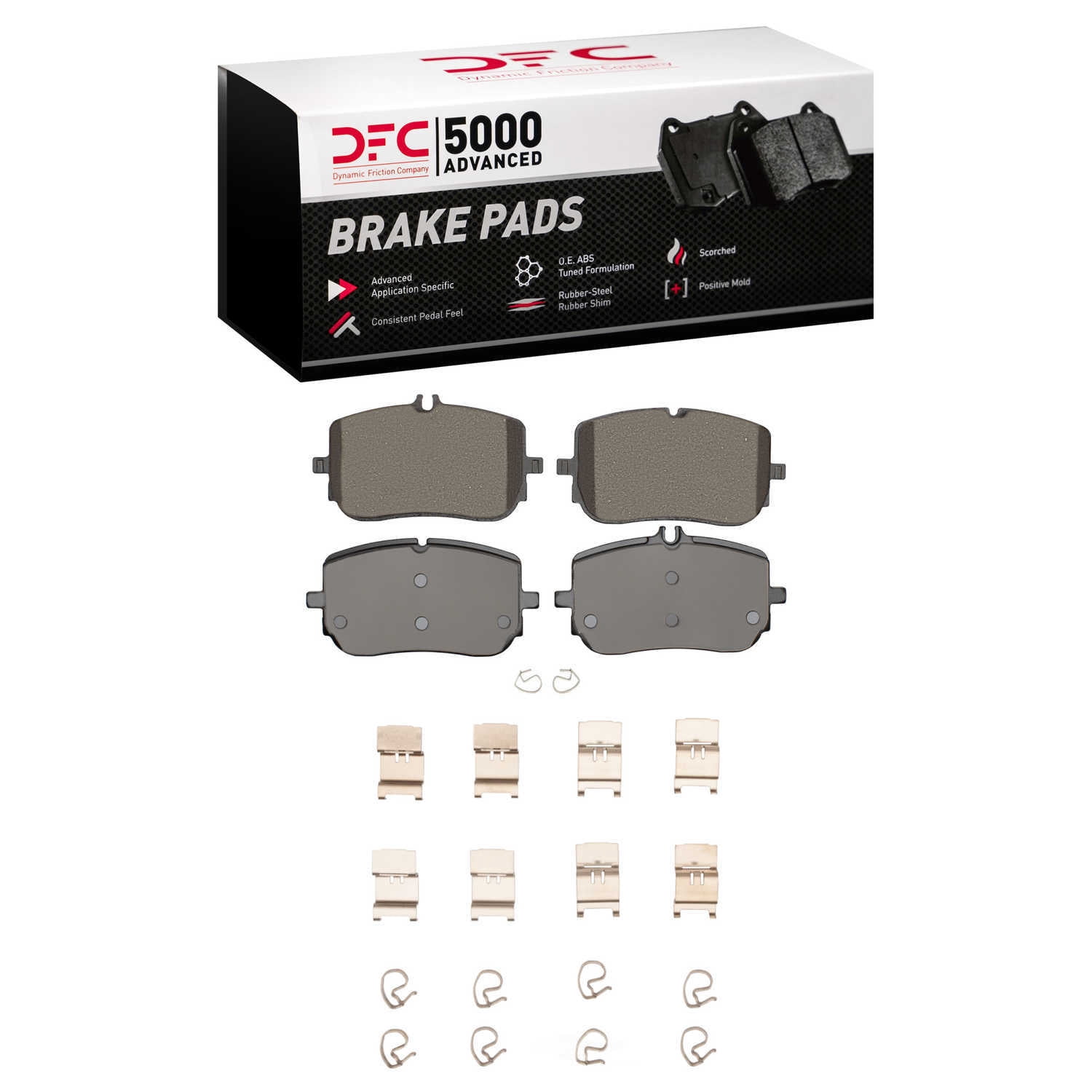 Dynamic Friction Company 1551-2206-01 DFC 5000 Advanced Brake Pads - Ceramic and Hardware Kit - OE