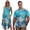 Blue Turtle, variant on Uorisanigo Green Palm Leaf Couples' Outfits Husban and Wife Clothing Men's Short Sleeve Shirt Size 2XS Fashion Hawaiian Tops and Women's Tank Dress Flowy Beach Sundress
