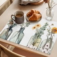 thumbnail image 3 of Spring Floral Placemats Set of 8 Pastoral Summer Botanical Watercolor Place Mats Indoor Wipeable Table Mats Washable Cloth Dining Table Placemats for Kitchen Holiday Party Home Decor 13x19 Inch, 3 of 9