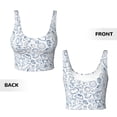 thumbnail image 5 of Haiem Fitness Guru Pattern Womens Sports Bra - U Neck Padded Low Impact Yoga Bra Workout Crop Top Gym Moisture-Wicking Workout Vest -Small, 5 of 9