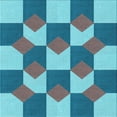 thumbnail image 1 of Ahgly Company Machine Washable Indoor Square Transitional Azure Blue Area Rugs, 6' Square, 1 of 7