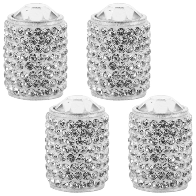 Bling Car Tire Valve Caps with Sealing Ring for Car Tyre Use Crafted from Aluminum Alloy 4pcs